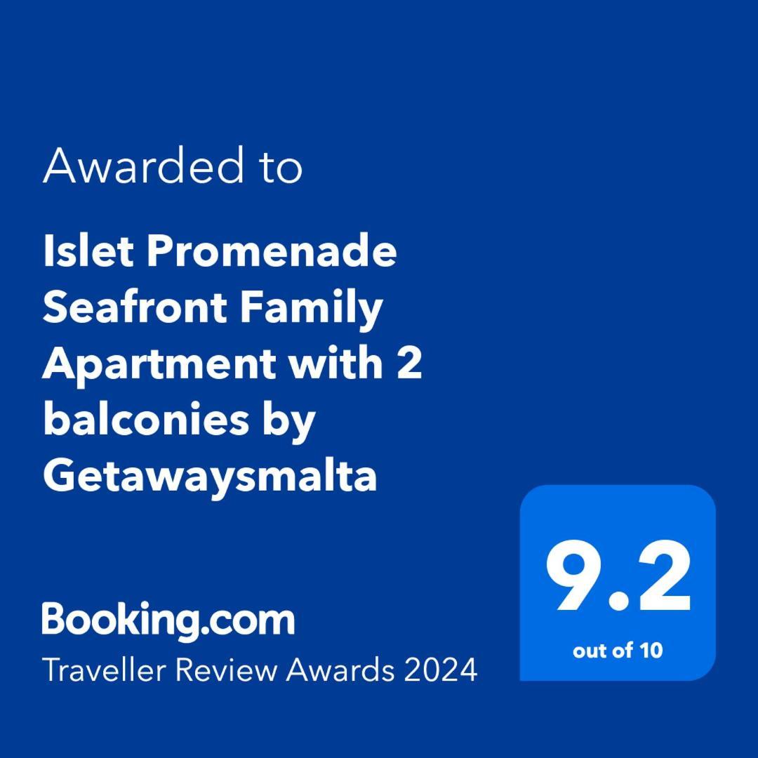Islet Promenade Seafront Family Apartment With 2 Balconies By Getawaysmalta Сент-Полс-Бей Экстерьер фото